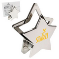 Chrome Metal Star Memo/Card Holder